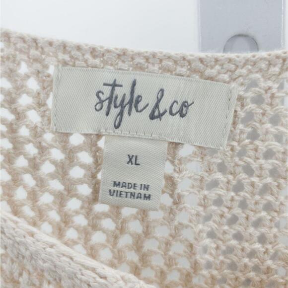Style & Co Long-Sleeve Sweater Cream XL - Picture 6 of 8